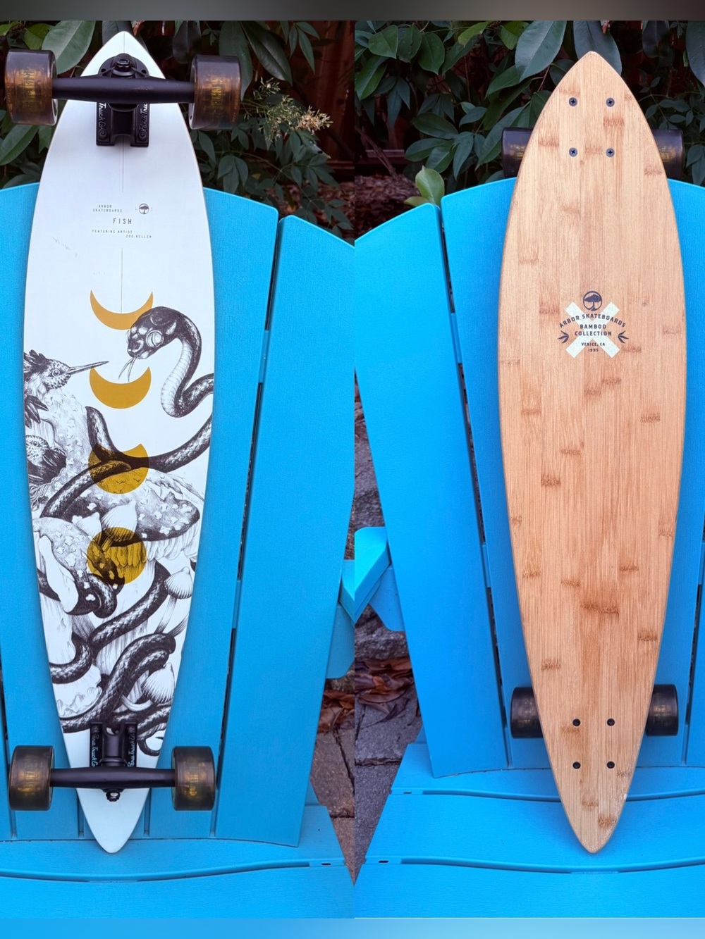 Arbor Collective Fish Bamboo 37” Complete Longboard Skateboard Artist Zoa Keller